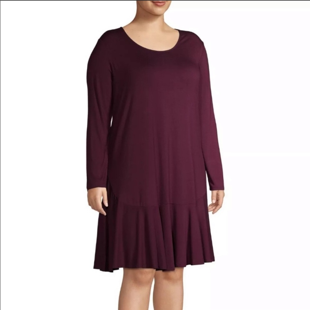 Terra and Sky🦋Plus Size Long Sleeve Peplum Dress